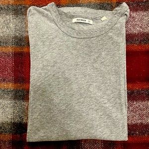 Buck Mason heather grey curved hem Tshirt